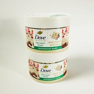Dove 2-Pack Exfoliating Body Scrub for Women Peppermint Bark, 21 oz